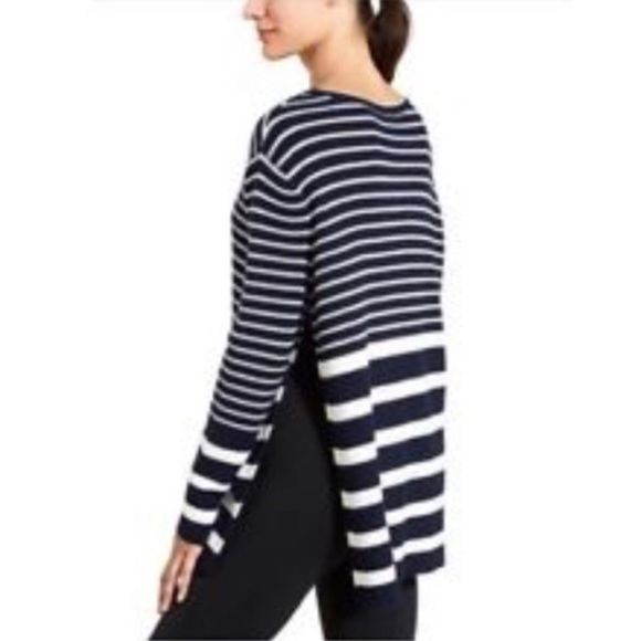 LAST CHANCE: Athleta Women’s Kennewick Wool Blend Slit Striped Crewneck Small - Picture 2 of 10
